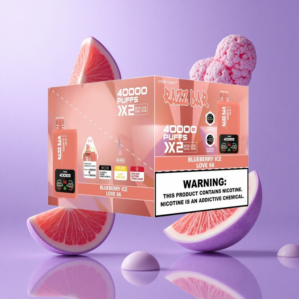 Razz Bar 40000 Puffs Einweg-Vape Blaubeere Eis_Love 66 Deutschland großhandel Bis Zu 40000 Puffs