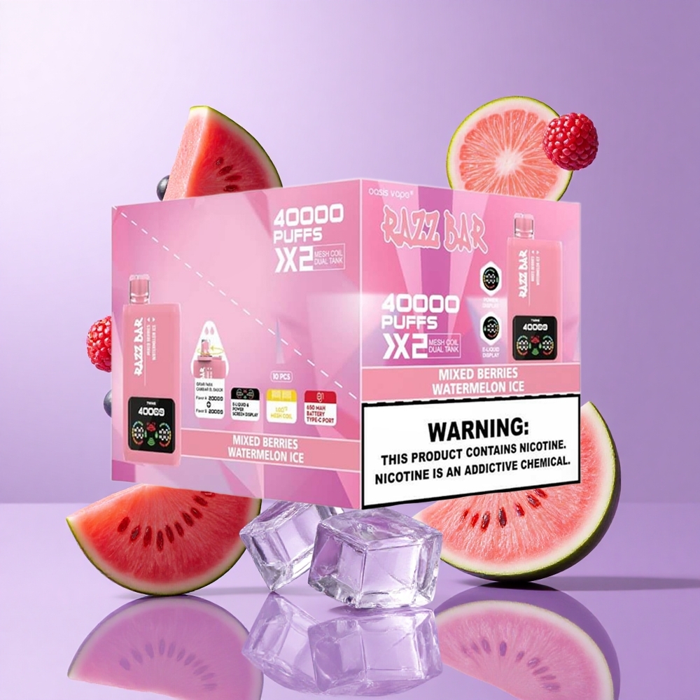 Razz Bar 40000 Puffs Einweg-Vape Mischbeeren_Wassermelone Eis Deutschland großhandel 1,0Ohm 2 Mesh Coil