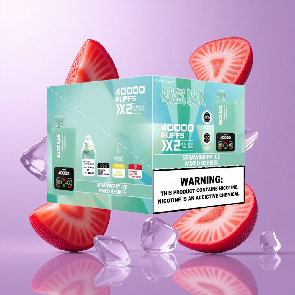 Razz Bar 40000 Puffs Erdbeere Eis_Gemischte Beeren Deutschland großhandel 1.0Ohm 2 Mesh Coil