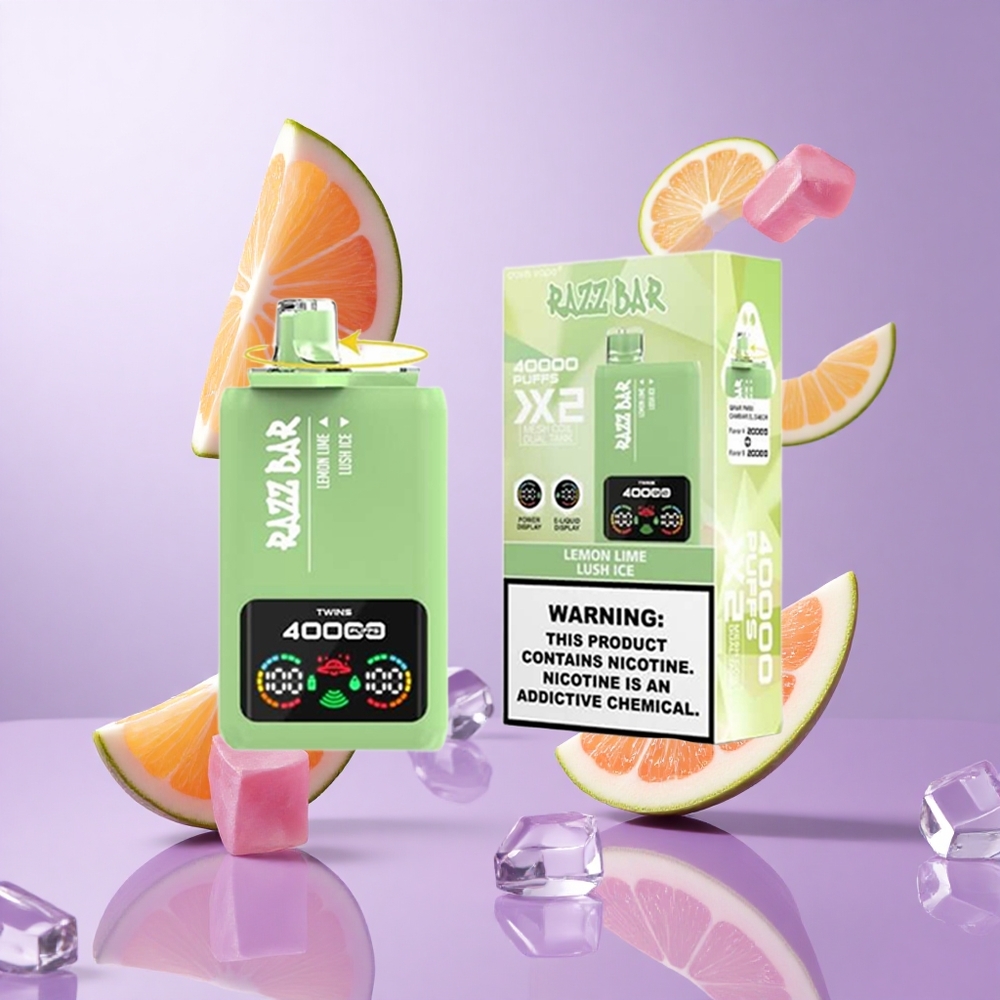Razz Bar 40000 Puffs Zitrone Limette_Lush Eis Deutschland großhandel 1,0Ohm 2 Mesh Coil