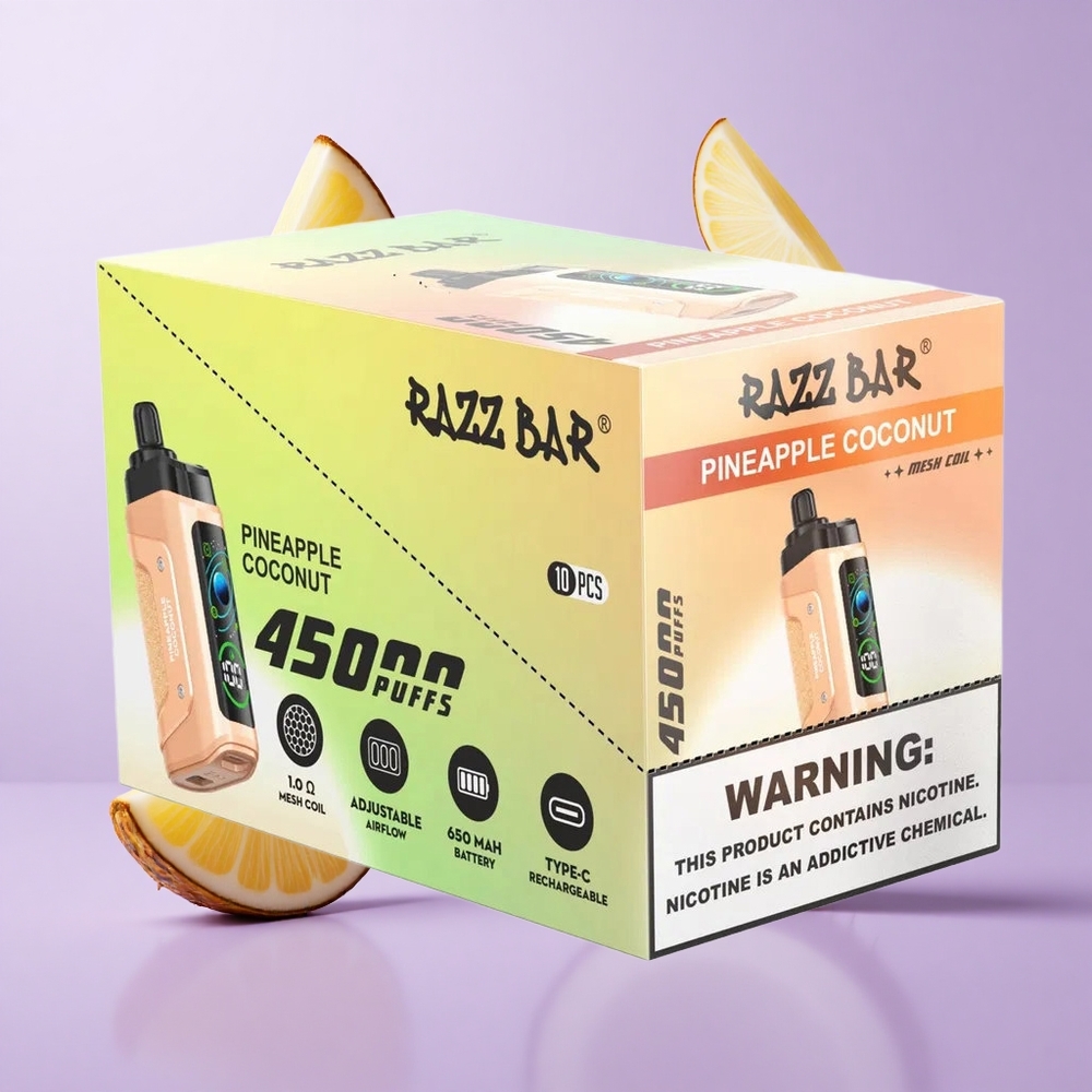 Razz Bar 45000 Puffs Einweg-Vape Ananas Kokos Deutschland großhandel 20 mg/ml Nikotinstärke