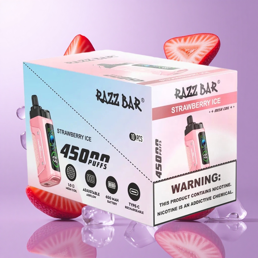 Razz Bar 45000 Puffs Einweg-Vape Erdbeere-Eis Deutschland großhandel Typ-C wiederaufladbar