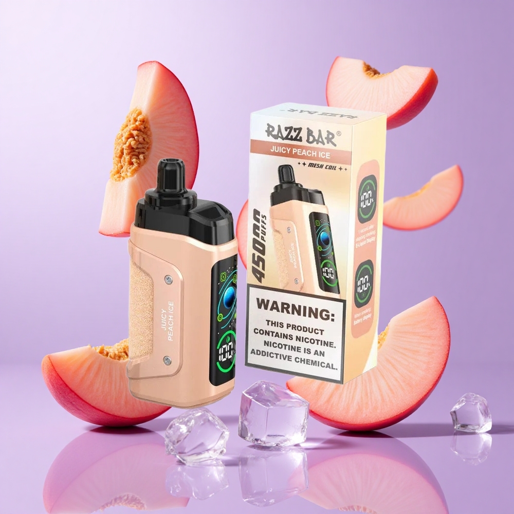 Razz Bar 45000 Puffs Einweg-Vape Saftiger Pfirsich Eis Deutschland großhandel 1,0 Ohm Mesh Coil