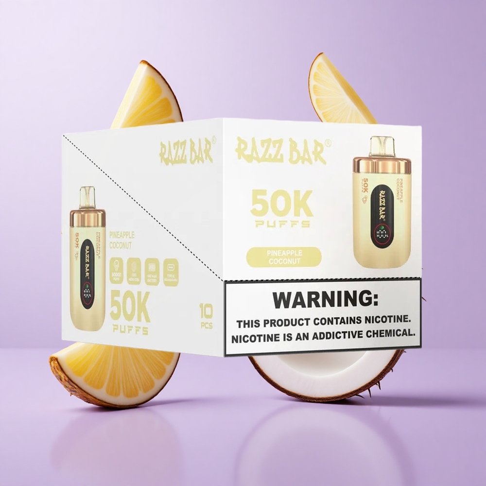 Razz Bar 50K Puffs Einweg-Vape Ananas Kokos Deutschland großhandel 1.0 Ohm Mesh Spule