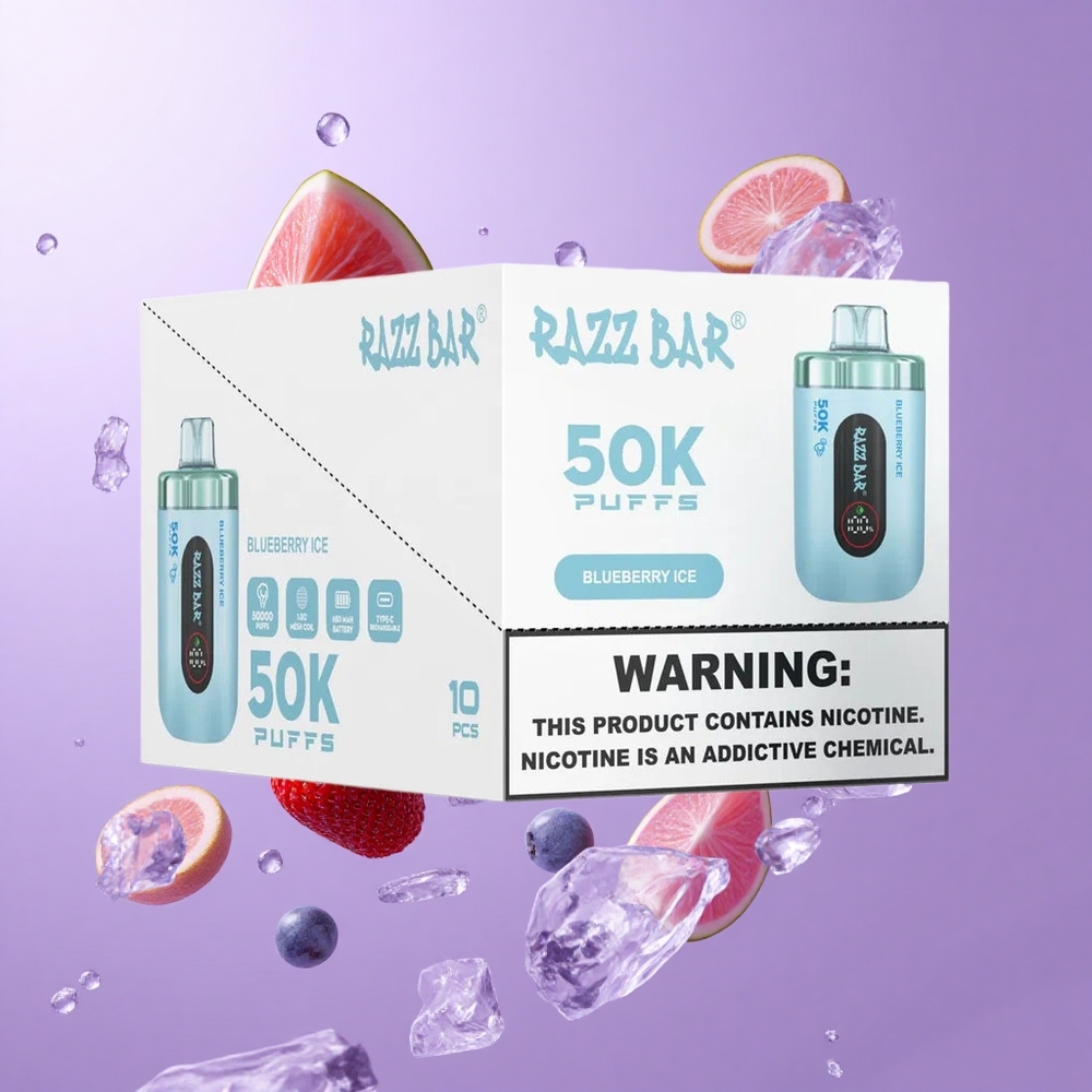 Razz Bar 50K Puffs Einweg-Vape Blaubeere Eis Deutschland großhandel Typ-C wiederaufladbar