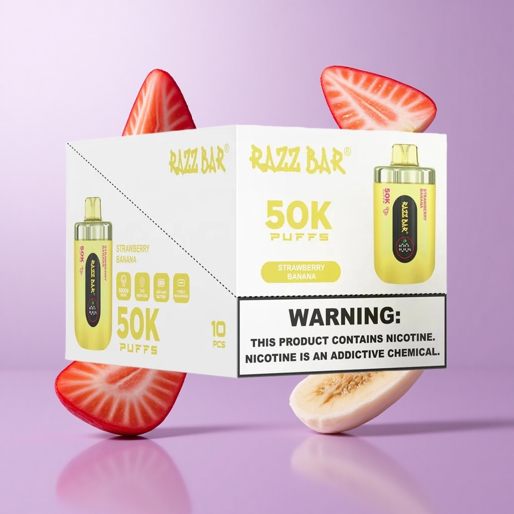 Razz Bar 50K Puffs Einweg-Vape Erdbeere Banane Deutschland großhandel 1.0 Ohm Mesh Coil