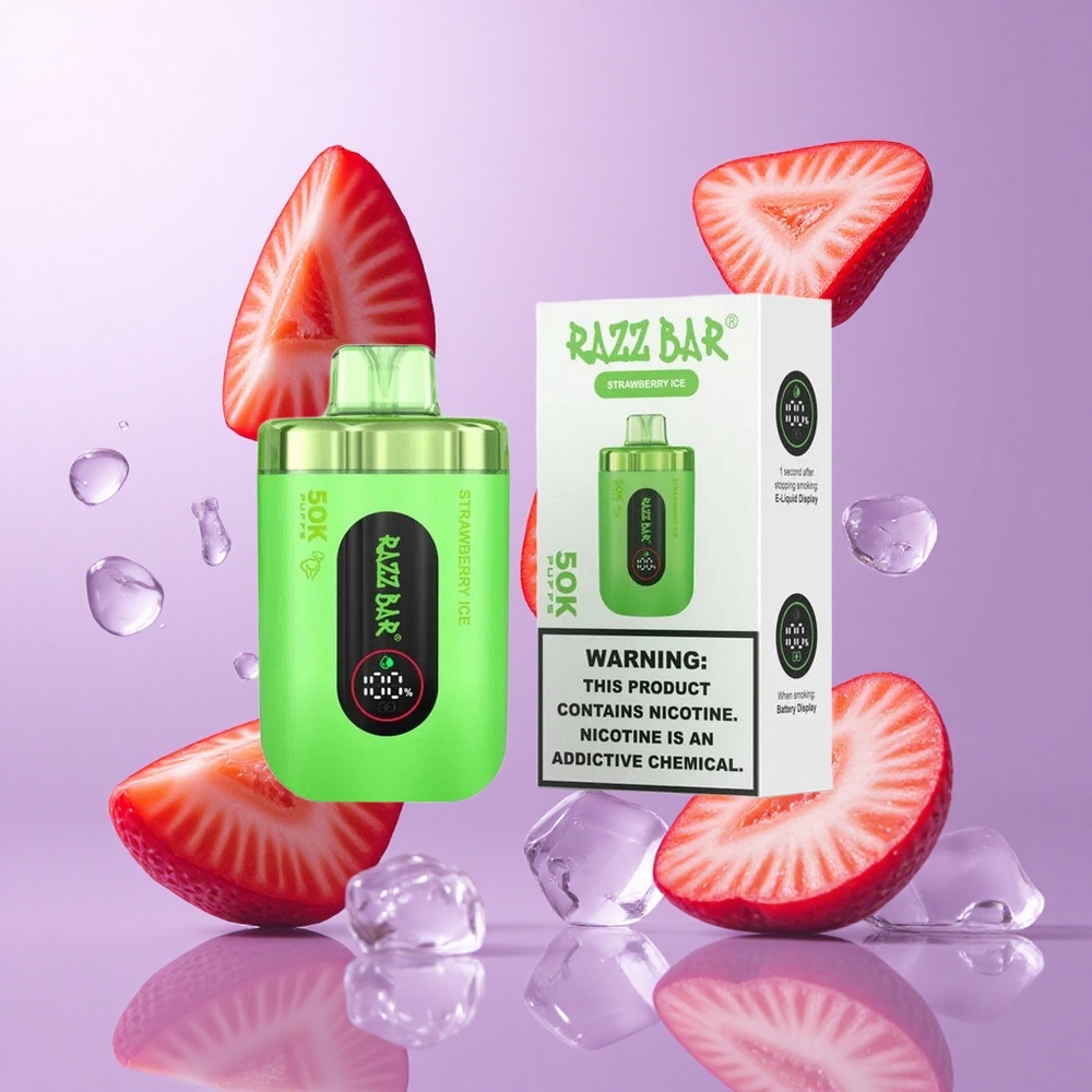 Razz Bar 50K Puffs Einweg-Vape Erdbeere-Eis Deutschland großhandel Typ-C wiederaufladbar