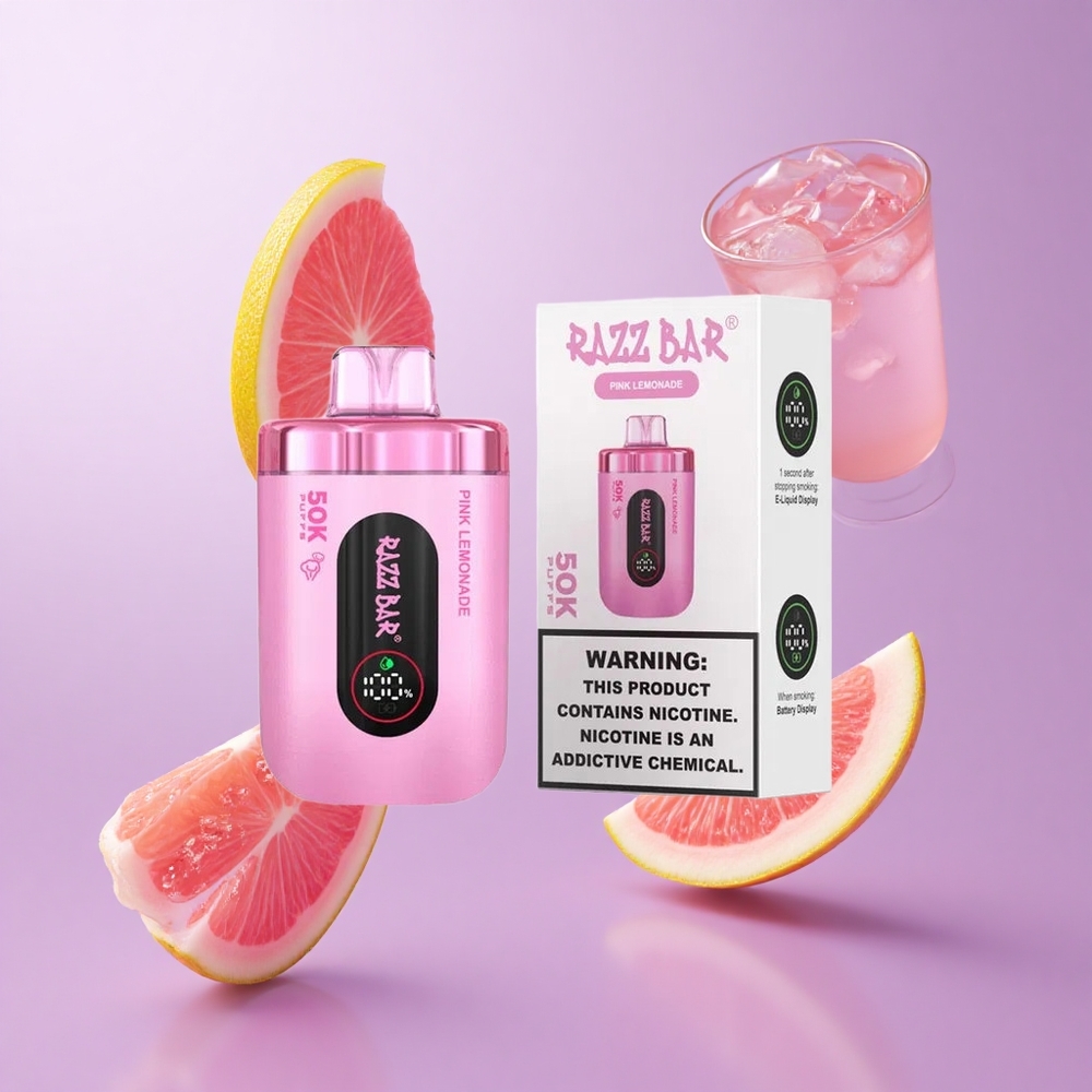 Razz Bar 50K Puffs Einweg-Vape Rosa Zitronenlimonade Deutschland großhandel 1,0 Ohm Mesh Coil