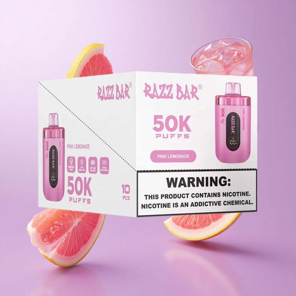Razz Bar 50K Puffs Einweg-Vape Rosa Zitronenlimonade Deutschland großhandel 1,0 Ohm Mesh Coil