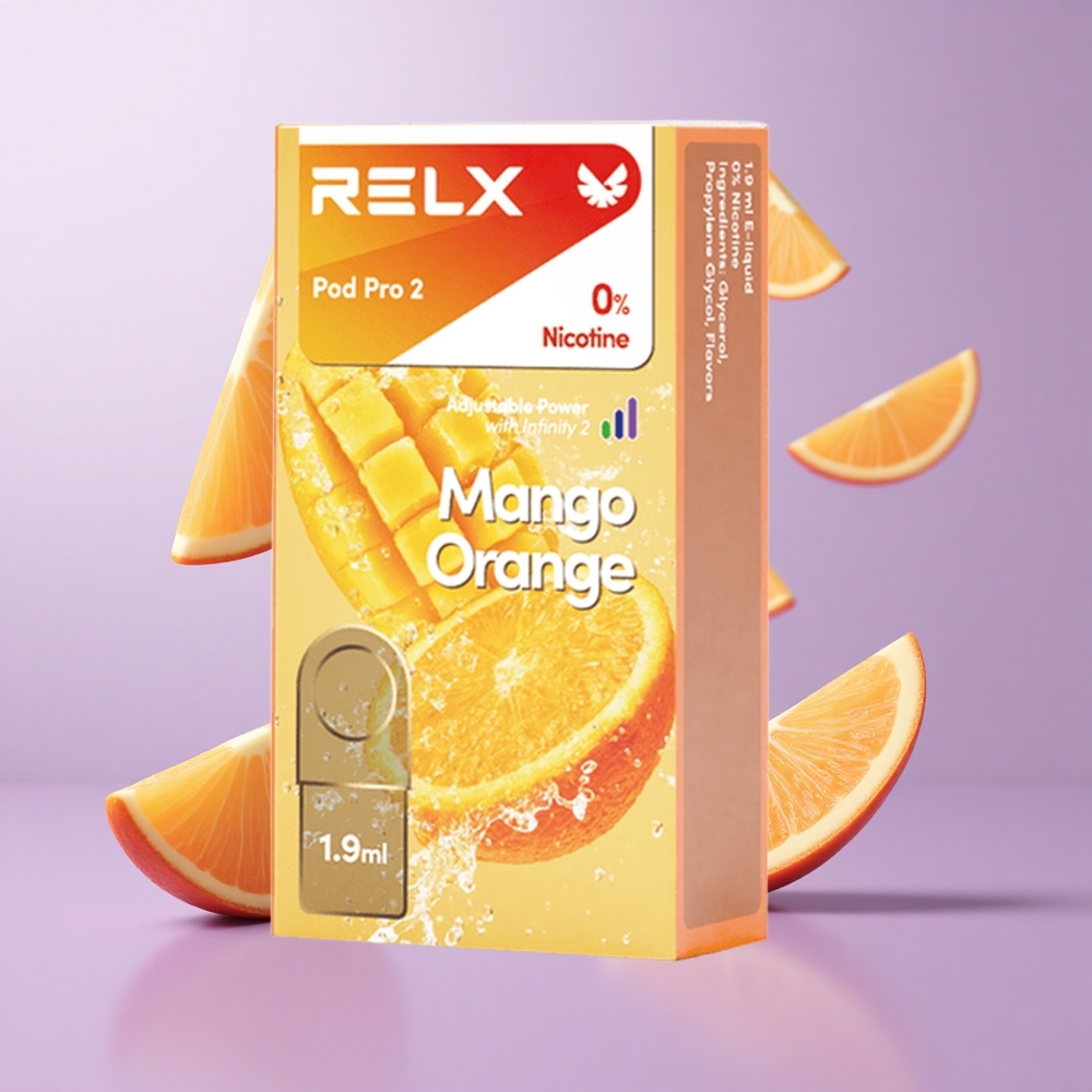 RELX Pod Pro 2 600 Puffs Mango Orange Deutschland großhandel Nikotingehalt: 0%