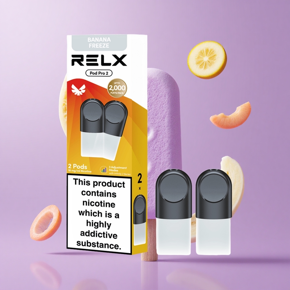 Relx Pod Pro 2 600 Puffs Dessert-Banane Eis Deutschland großhandel Nikotingehalt: 1,8%