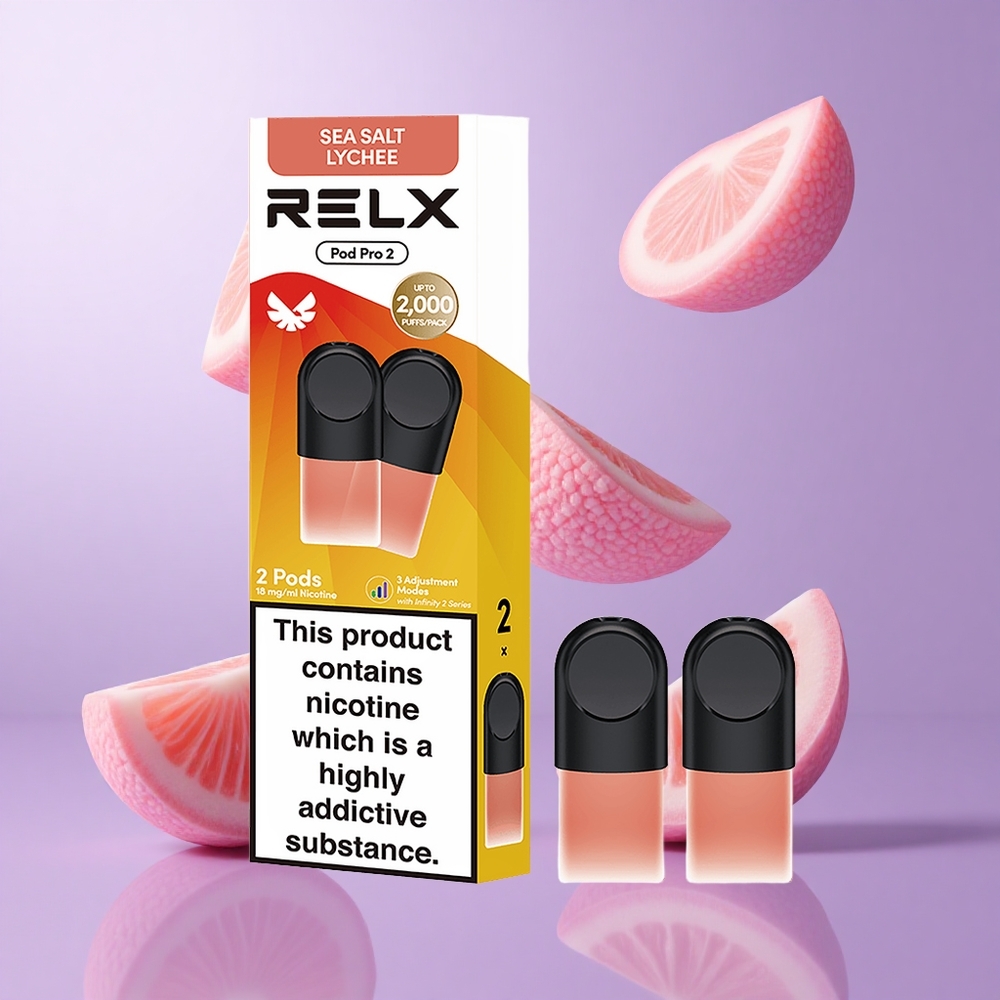 Relx Pod Pro 2 600 Puffs Meersalz Litschi Deutschland großhandel Nikotingehalt: 1,8%