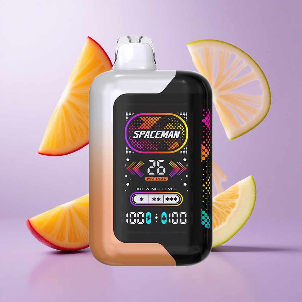 SMOK SPACEMAN SP40000 Wegwerf-Vape Saure Mango Honigtau Deutschland großhandel Abmessungen: 98,09 mm x 53 mm x 28,60 mm